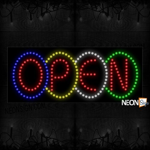 Open With Colorful Circle Border LED Bulb