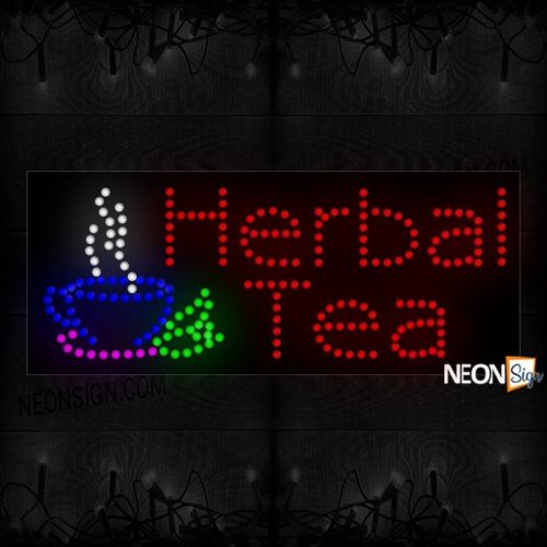 Herbal Tea With Cup Logo LED Bulb