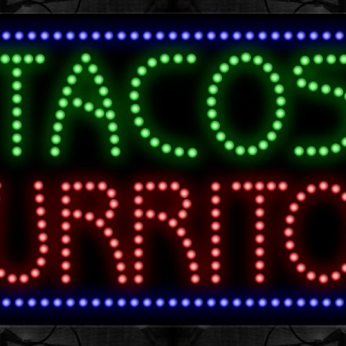 Tacos Burritos With Blue Border LED Bulb