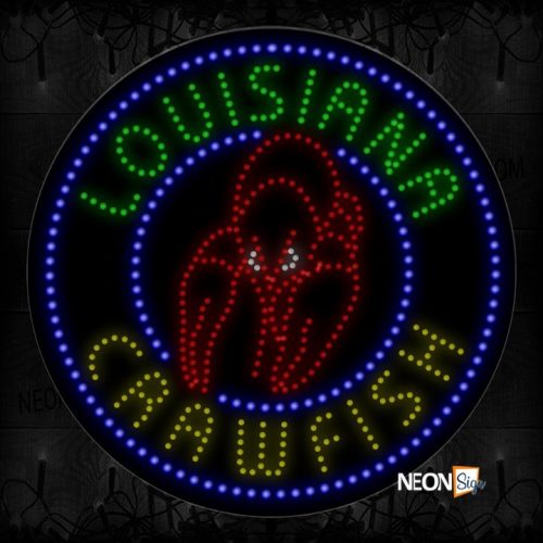 Louisiana Crawfish With Crawfish In Double Circle Border LED Bulb