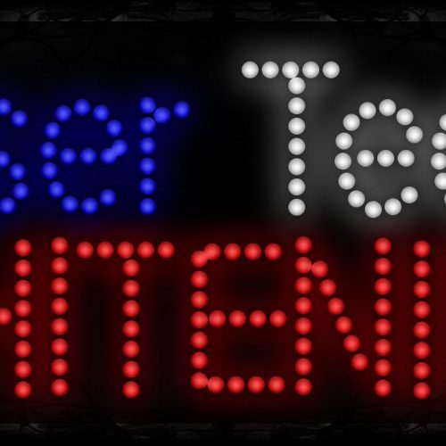 Laser Teeth Whitening in blue, white and red LED Bulb