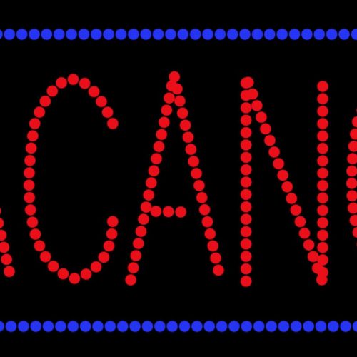Vacancy With Blue Border LED Bulb