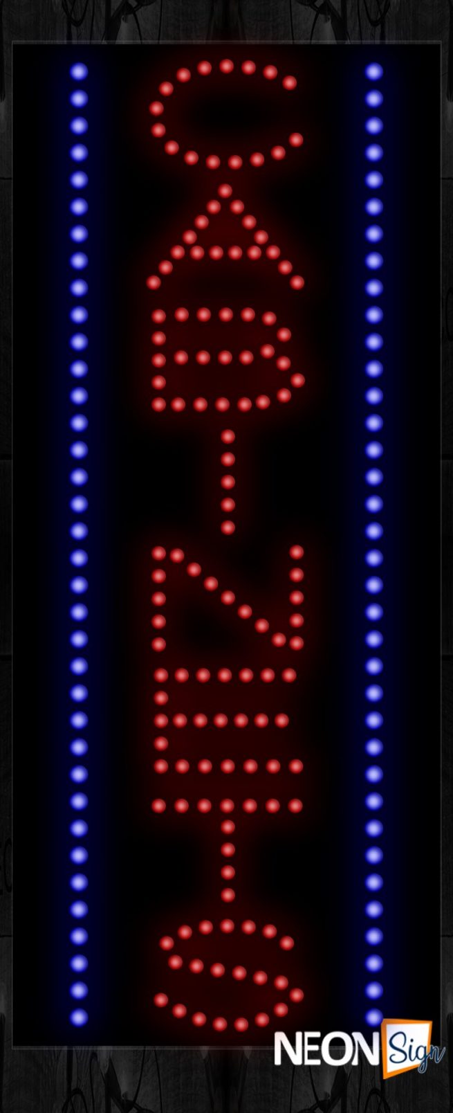 Cabinet With Vertical Blue Border LED Bulb