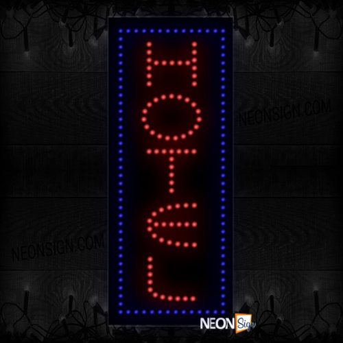 Hotel With Blue Border (Vertical) LED Bulb