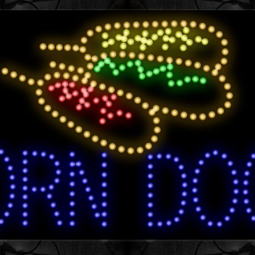 Corn Dog With Hotdog In Stick Border LED Bulb