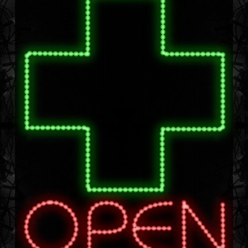 Open With Cross Symbol Vertical LED Bulb