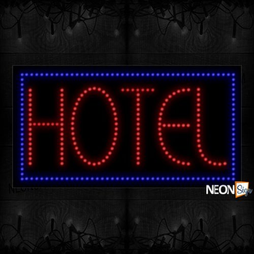 Hotel With Blue Border LED Bulb