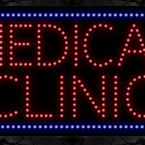 Medical Clinic With Blue Border LED Bulb