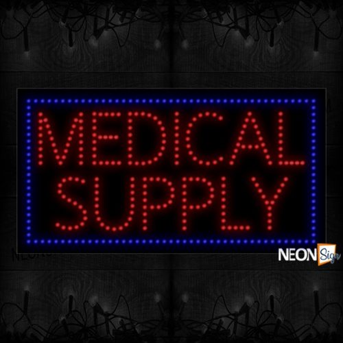 Medical Supply in red With Blue Border LED Bulb