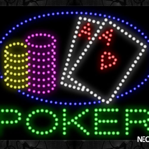 Poker With Chips And Cards Logo LED Bulb
