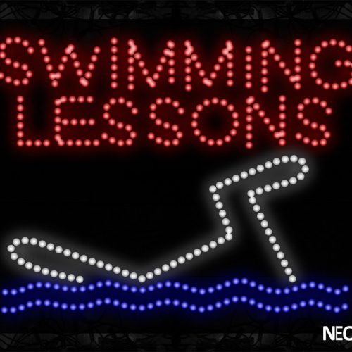 Swimming Lesson With Man Image On Swimming LED Bulb