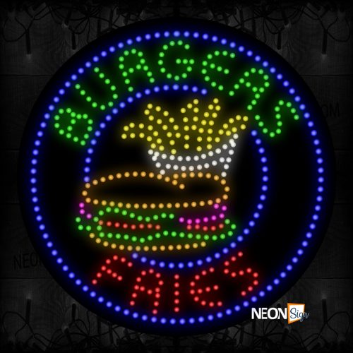 Round 'Burgers Fries' With Image LED Bulb