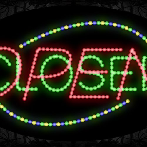 Open/Closed With Colorful Arc Border LED Bulb