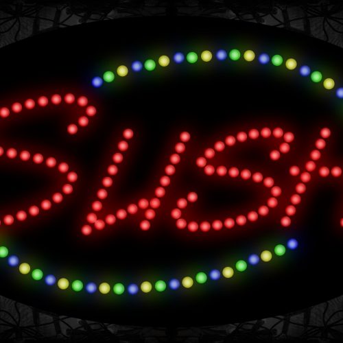 Oval 'Sushi' With Multicolored Arc Border LED Bulb