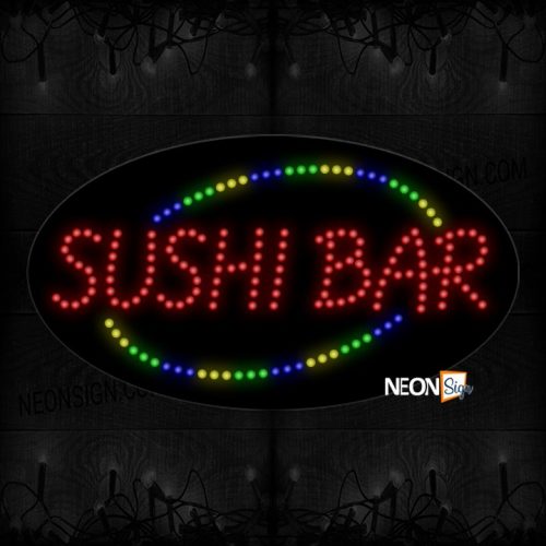 Sushi Bar With Multicolored Curves LED Bulb