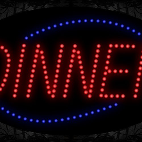 Diner In Red With Blue Arc Border LED Bulb