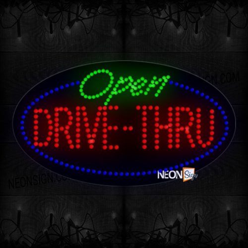 Open Drive-Thru With Circle Border LED Bulb