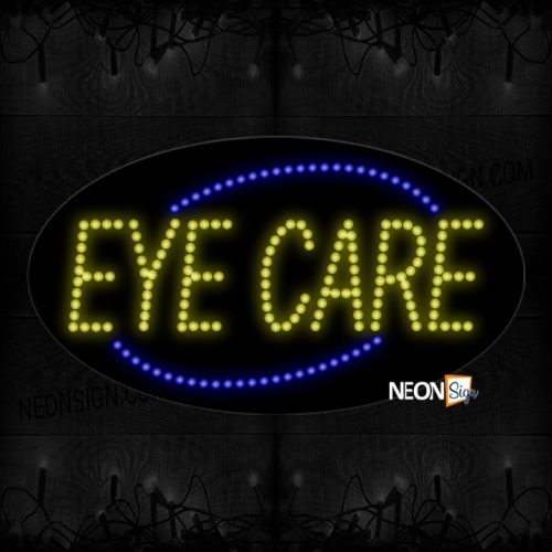 Eye Care In Yellow With Blue Arc Border LED Bulb