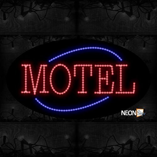 Motel With Blue Arc Border LED Bulb