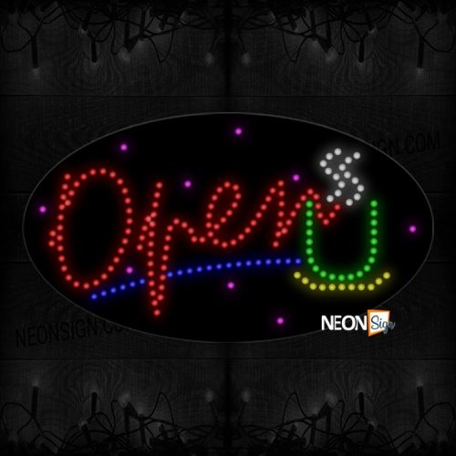 Open With Image And Blue Underline LED Bulb