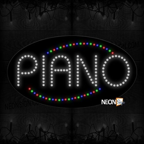 Piano With Colorful Arc Border LED Bulb