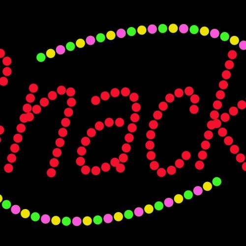 Snacks With Multicolored Arc Border LED Bulb