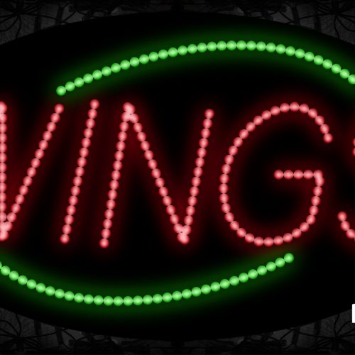 Wings With Green Arc Border LED Bulb