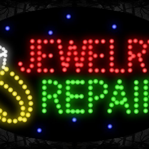 Jewelry Repair in red and green with logo LED Bulb