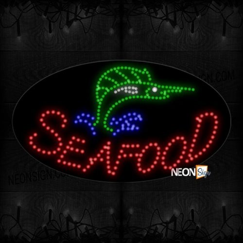 Seafood With Fish Logo LED Bulb