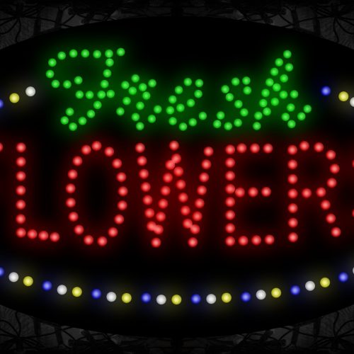 Fresh Flowers With Colorful Oval Border LED Bulb