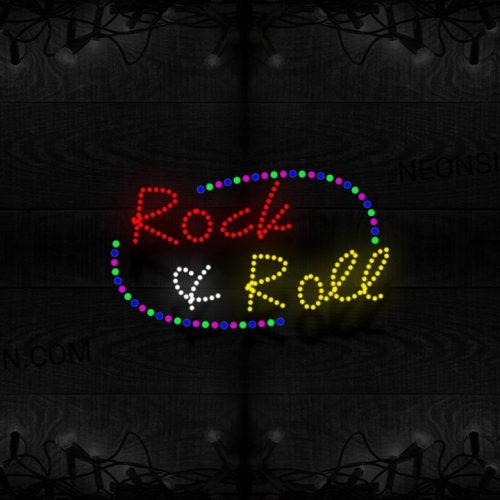 Rock And Roll Cursive Text LED Bulb