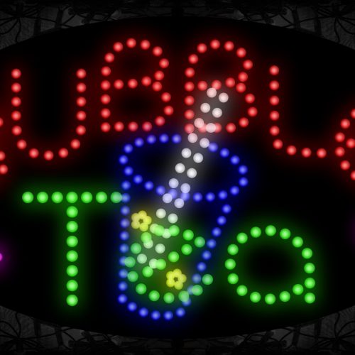 Oval 'Bubble Tea' With Imaged LED Bulb