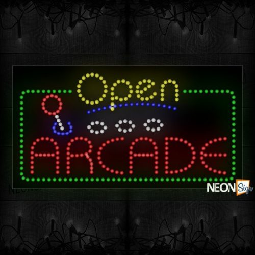 Open Arcade With Blue Line And Green Border LED Bulb