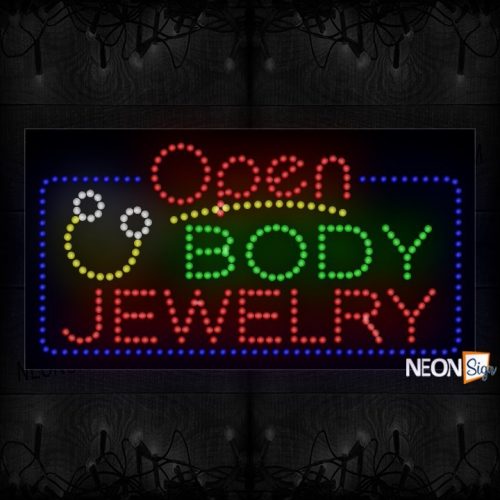 Open Body Jewelry With Blue Border LED Bulb