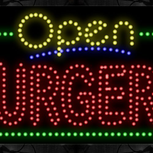 Open Burgers With Outlined Text LED Bulb