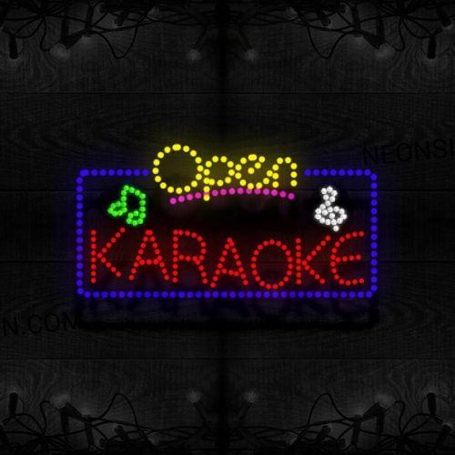 Open Karaoke With Blue Border LED Bulb