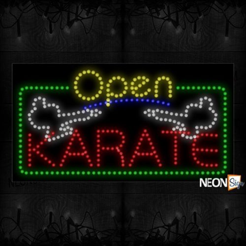 Open Karate With Logoi And Green Border LED Bulb