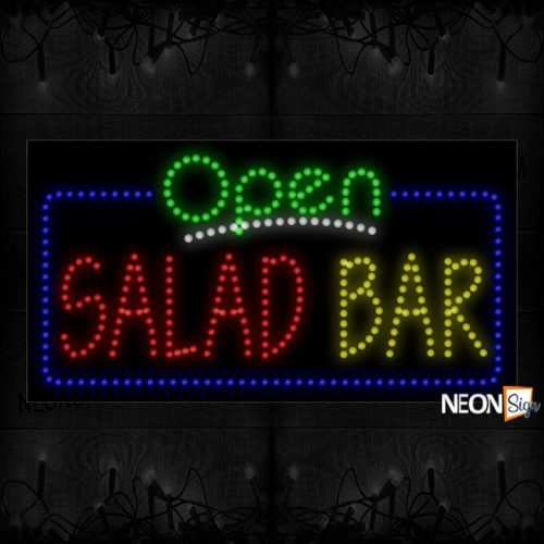 Open Salad Bar With Blue Border LED Bulb