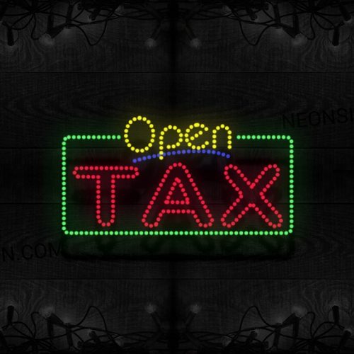 Open Tax With Outlined Text LED Bulb