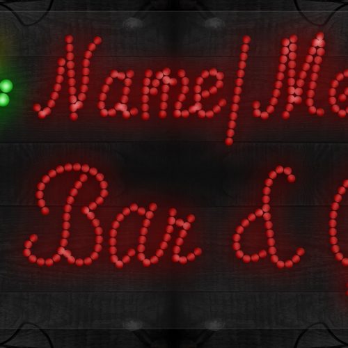 Name/Message Bar & Grill With Glass LED Bulb
