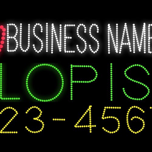 Business Name Florist With Contact No & Flower Logo  Yellow LED Bulb