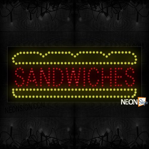 Image of Sandwiches In Yellow Burger Border LED Bulb