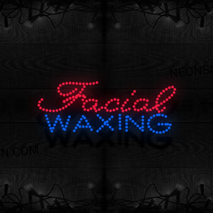 Image of Facial Waxing With Cursive LED Bulb