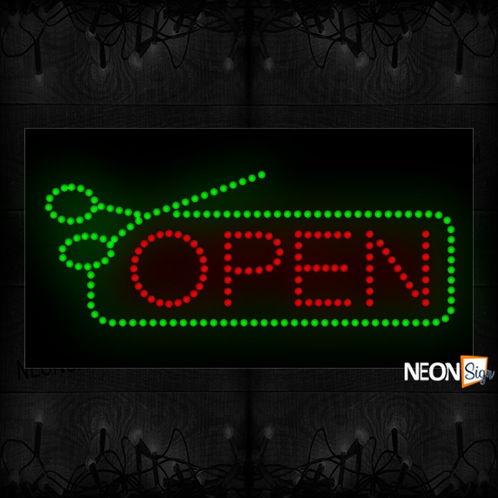 Image of Open With Green Scissor LED Bulb