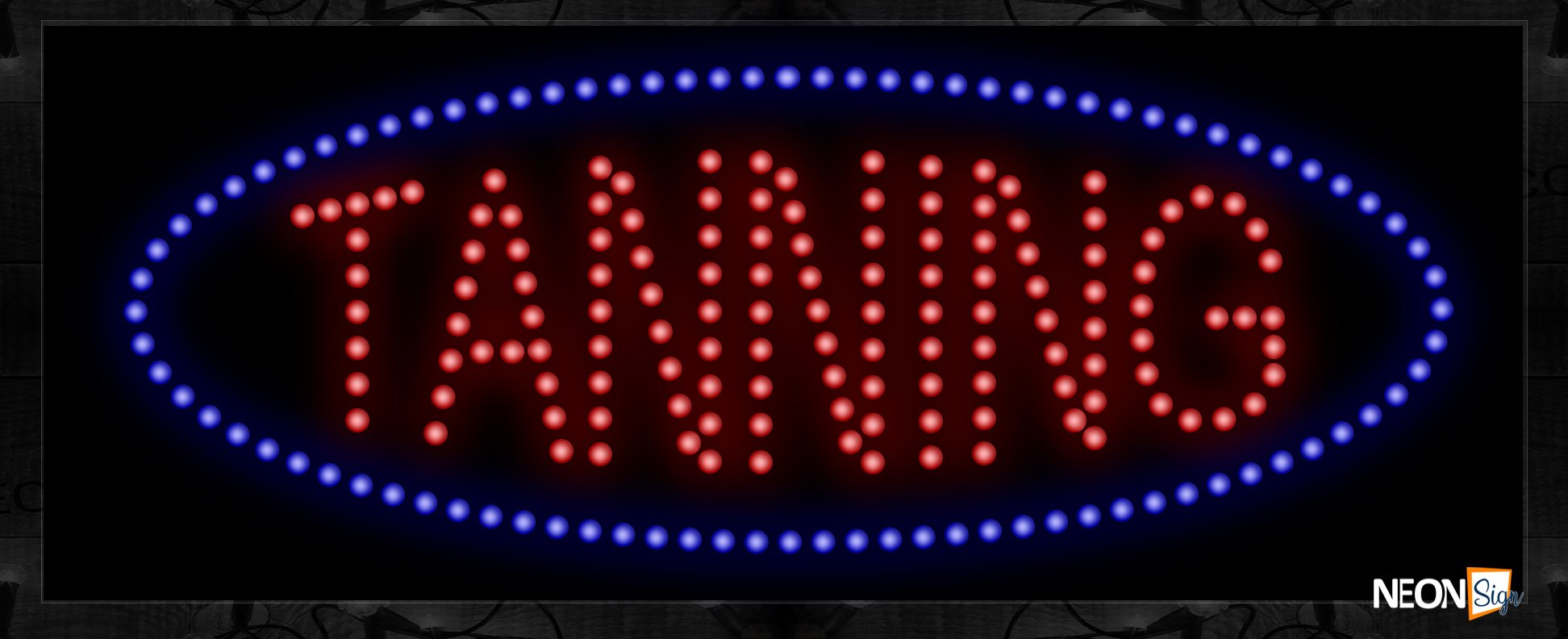 Image of Tanning With Oval Blue Border LED Bulb