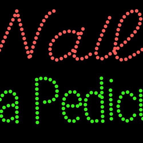 Image of Nails Spa Pedicure in red and green LED Bulb
