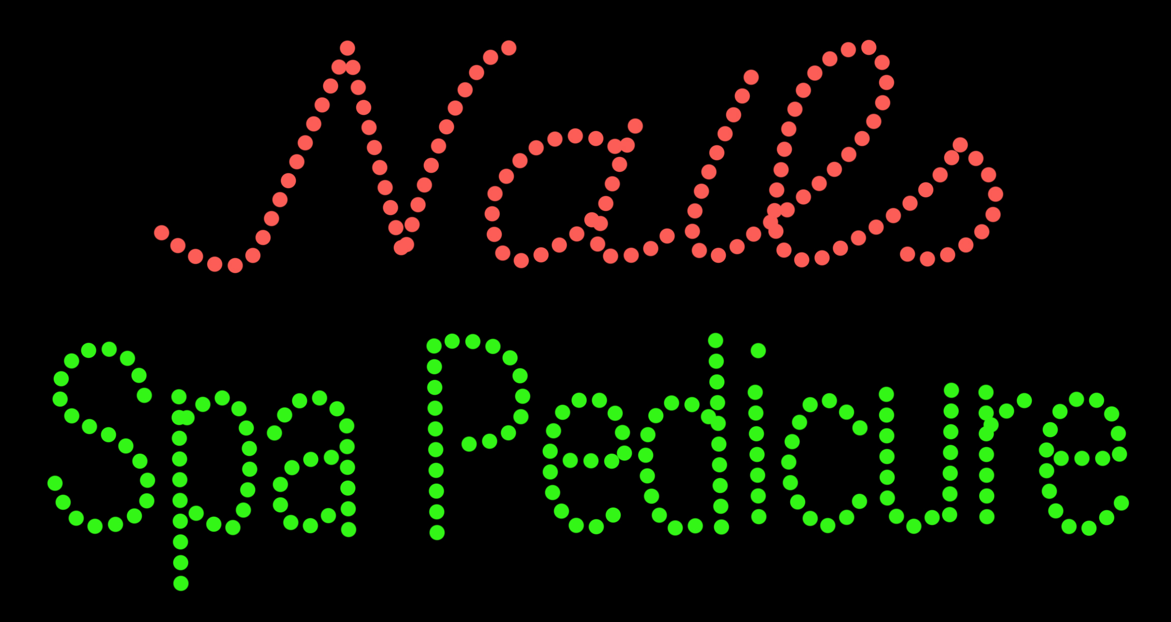 Image of Nails Spa Pedicure in red and green LED Bulb