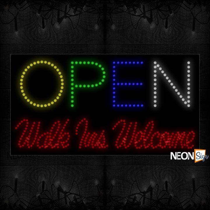 Image of Colorful Open Walk Ins Welcome LED Bulb