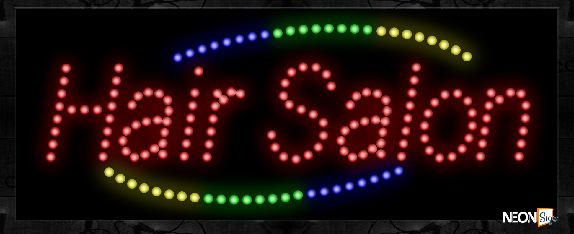 Image of Hair Salon With Up & Down Curve Border LED Bulb