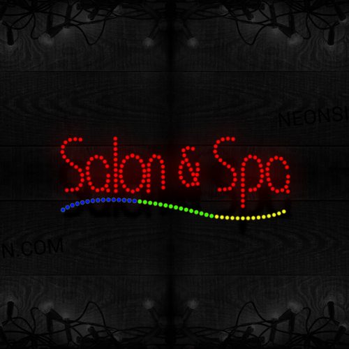 Image of Salon And Spa With Wavy Underline LED Bulb